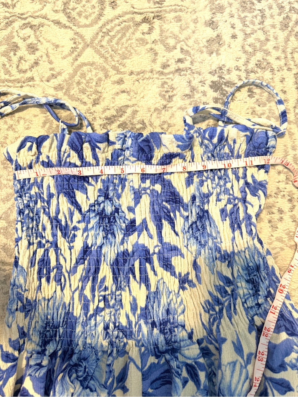 2 for $35⚡️Blue Floral Smocked Sundress - Women - Picture 4 of 4